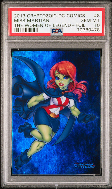 MISS MARTIAN PSA 10 2013 DC Comics The Women of Legend Foil #8 DC Comics Graded Cards Parallel - Hobby Gems