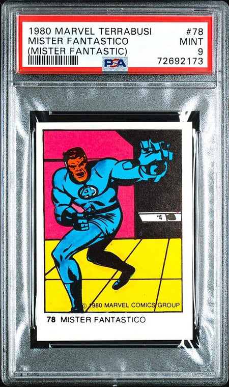 MISTER FANTASTIC PSA 9 1980 Terrabusi Marvel Super Heroes #78 C1 Marvel Base Graded Cards - Hobby Gems