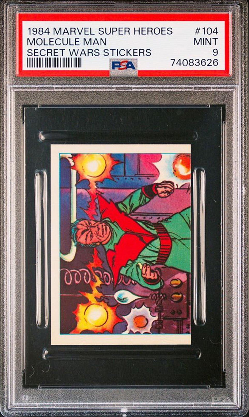 MOLECULE MAN PSA 104 1984 Marvel Super Heroes Secret Wars Stickers #109 Marvel Graded Cards Sticker - Hobby Gems