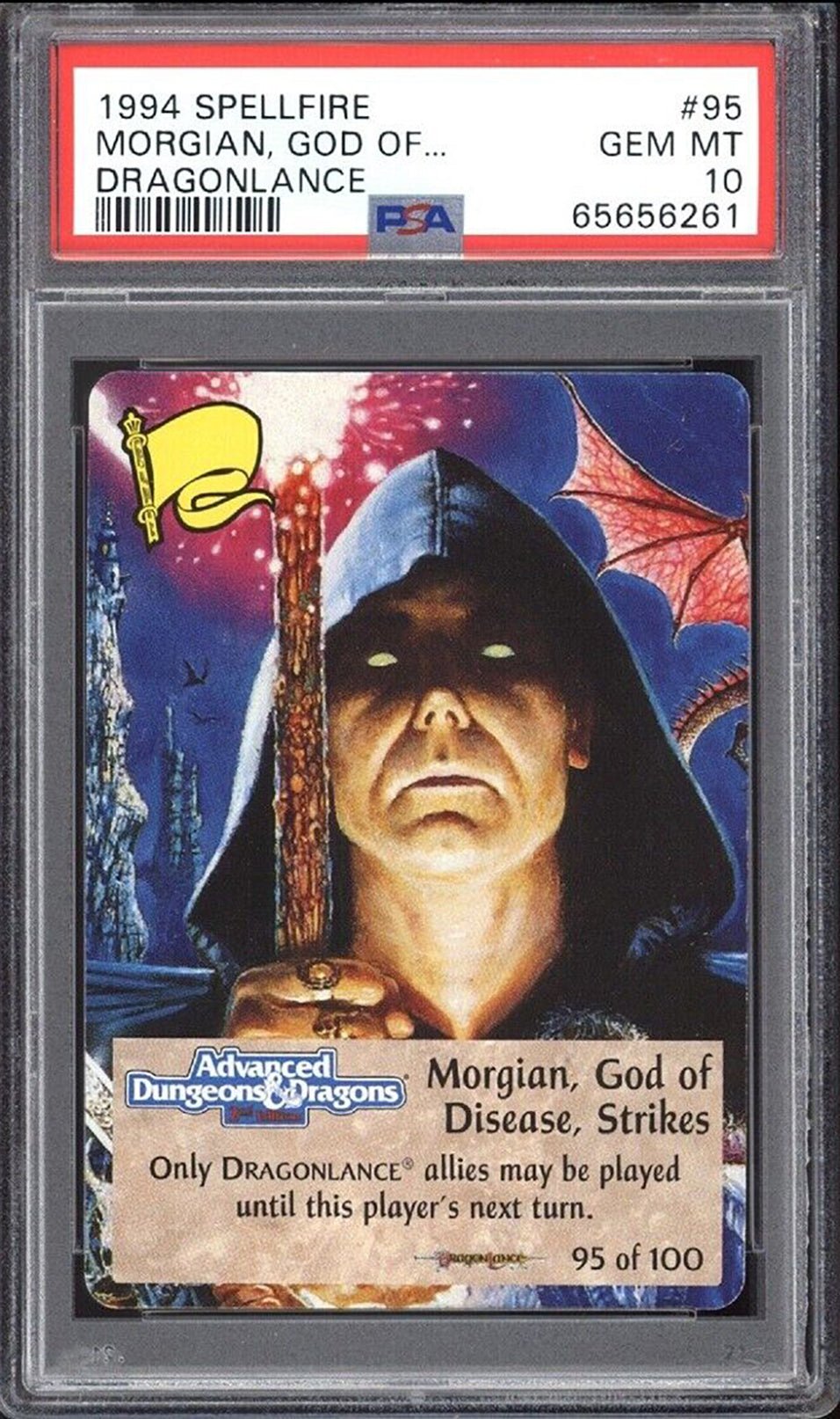 MORGIAN, GOD OF DISEASE, STRIKES PSA 10 1994 Spellfire Dragonlance #95 Dungeons & Dragons Base Graded Cards - Hobby Gems