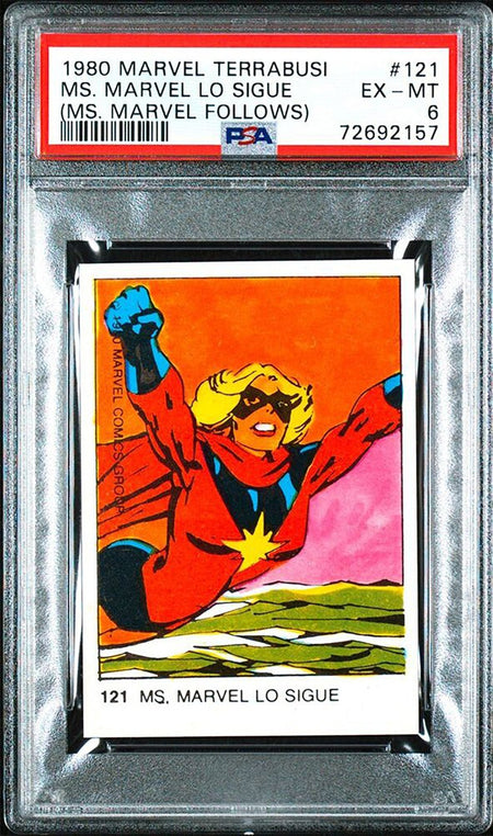 MS. MARVEL PSA 6 1980 Terrabusi Marvel Super Heroes #121 Marvel Base Graded Cards - Hobby Gems