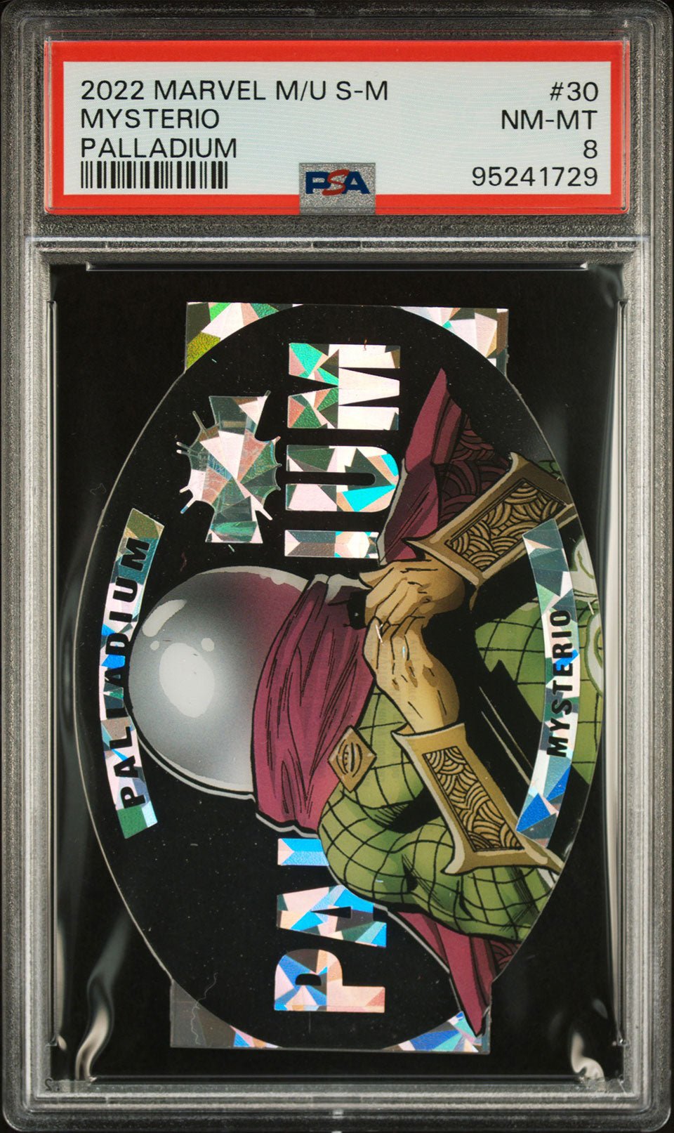 MYSTERIO PSA 8 2022 Skybox Marvel Metal Universe Spider - Man Palladium #30 Marvel Graded Cards Insert - Hobby Gems