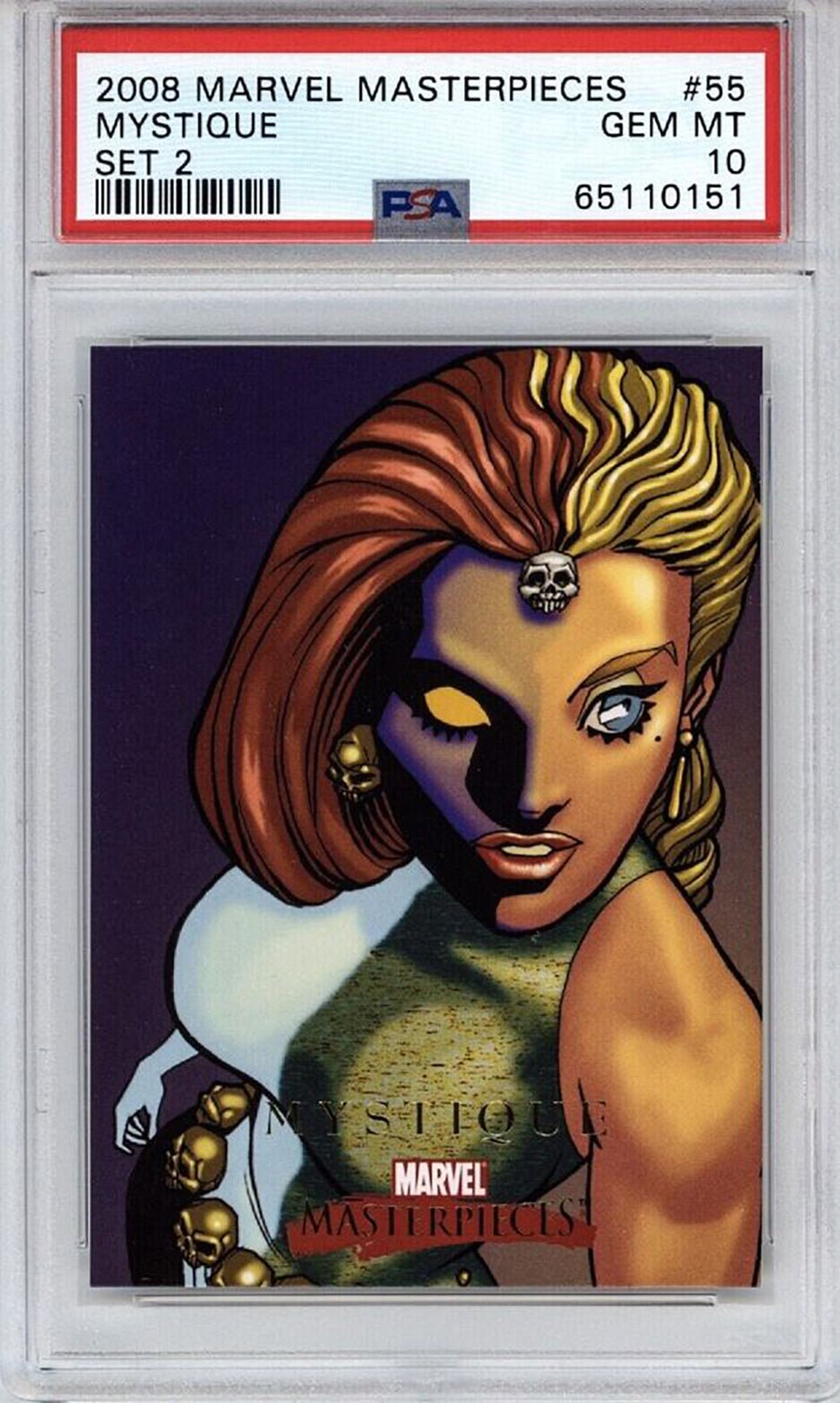 MYSTIQUE PSA 10 2008 Upper Deck Marvel Masterpieces #55 Marvel Base Graded Cards - Hobby Gems