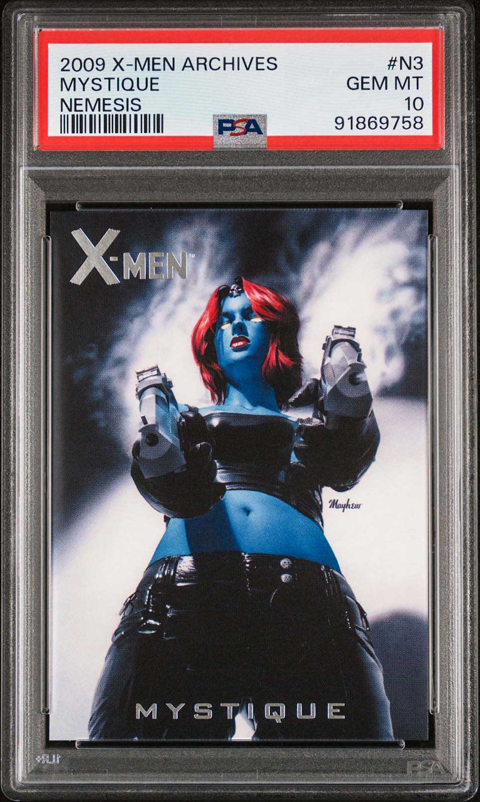 MYSTIQUE PSA 10 2009 Rittenhouse Marvel X-Men Archives Nemesis #N3 Marvel Graded Cards Insert - Hobby Gems