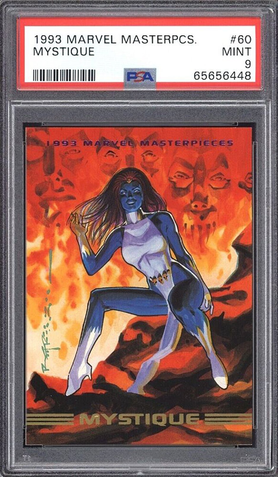 MYSTIQUE PSA 9 1993 Marvel Masterpieces #60 C3 Marvel Base Graded Cards - Hobby Gems