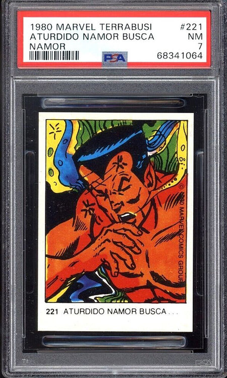 NAMOR SUB MARINER PSA 7 1980 Marvel Terrabusi #221 Marvel Base Graded Cards - Hobby Gems