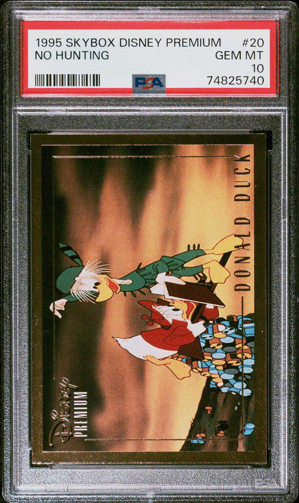 NO HUNTING Donald Duck PSA 10 1995 Skybox Disney Premium #20 Disney Base Graded Cards - Hobby Gems