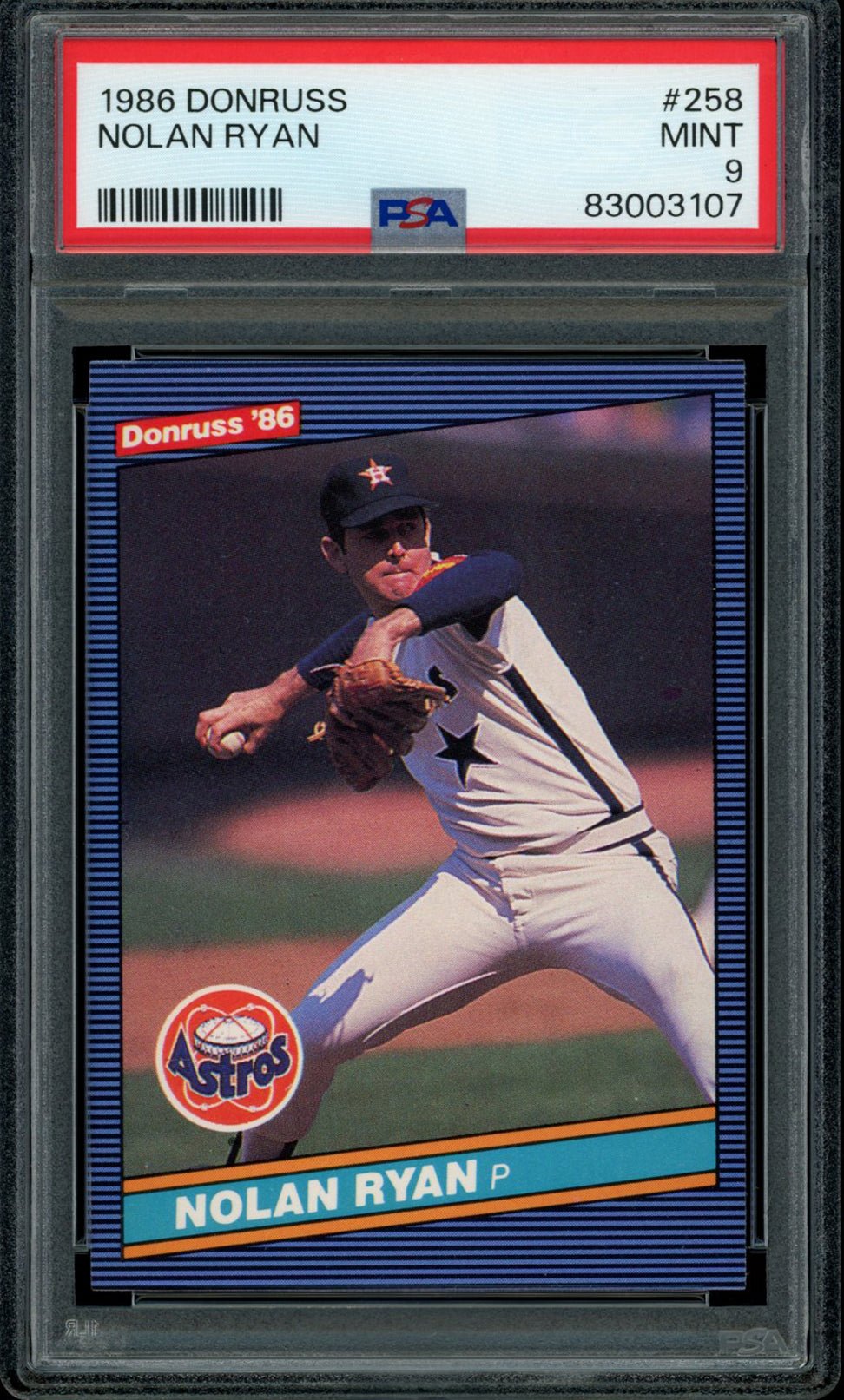 NOLAN RYAN PSA 9 1986 Donruss #258 Baseball Base Graded Cards - Hobby Gems