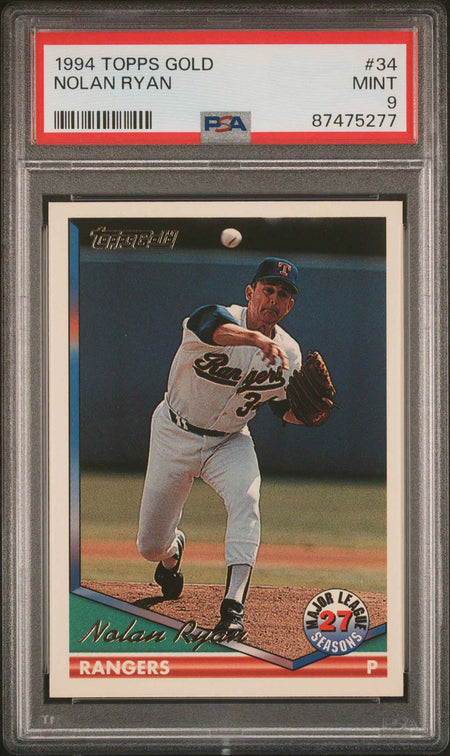 NOLAN RYAN PSA 9 1994 Topps Gold 27 Seasons #34 Baseball Graded Cards Parallel - Hobby Gems