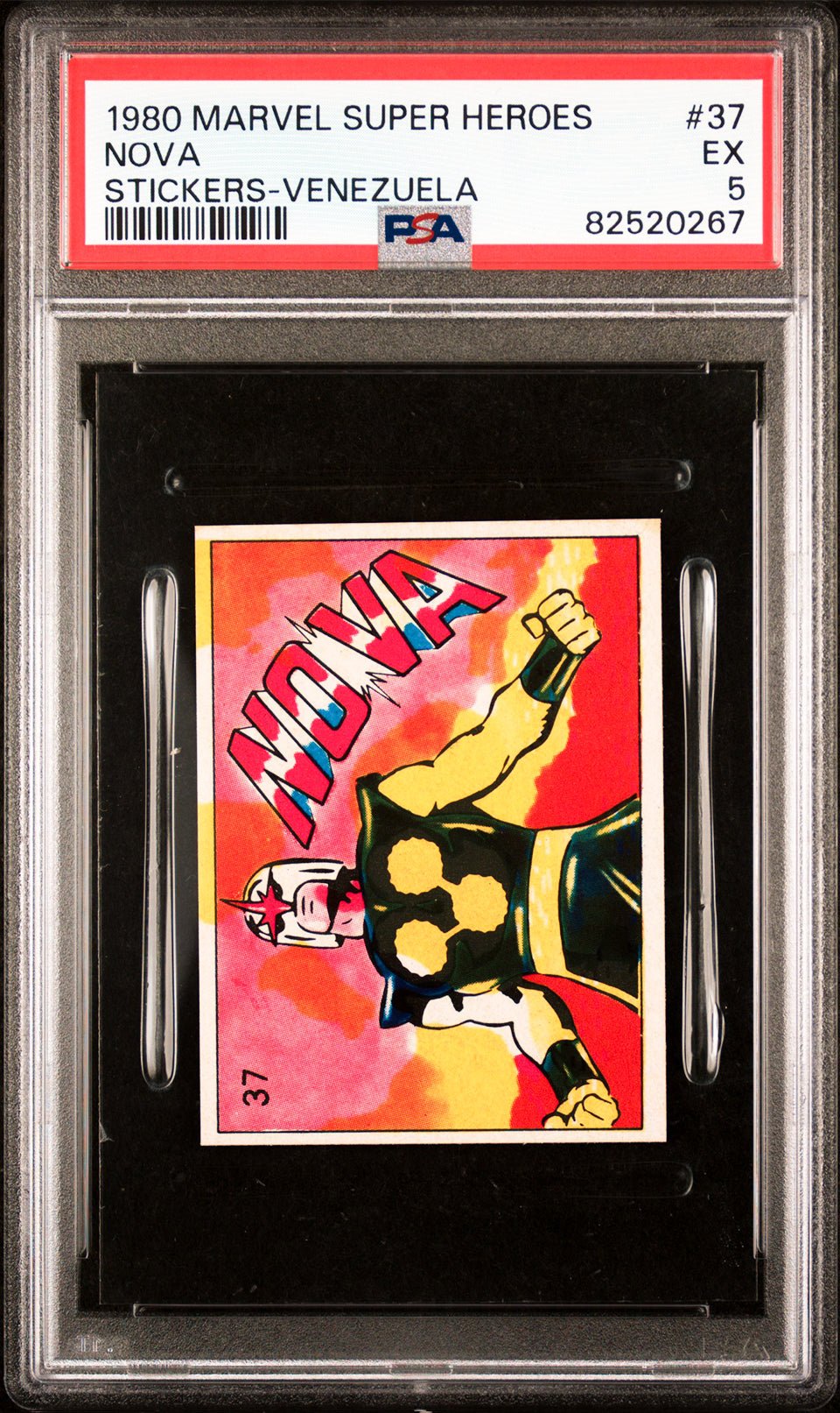 NOVA PSA 5 1980 Marvel Super Heroes Stickers-Venezuela #37 Marvel Graded Cards Sticker - Hobby Gems