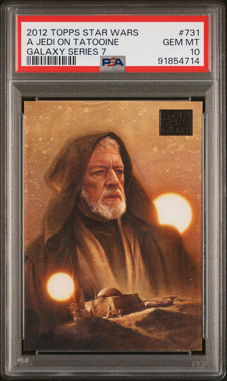 OBI - WAN KENOBI PSA 10 2012 Topps Star Wars Galaxy Series 7 A Jedi #731 Star Wars Base Graded Cards - Hobby Gems