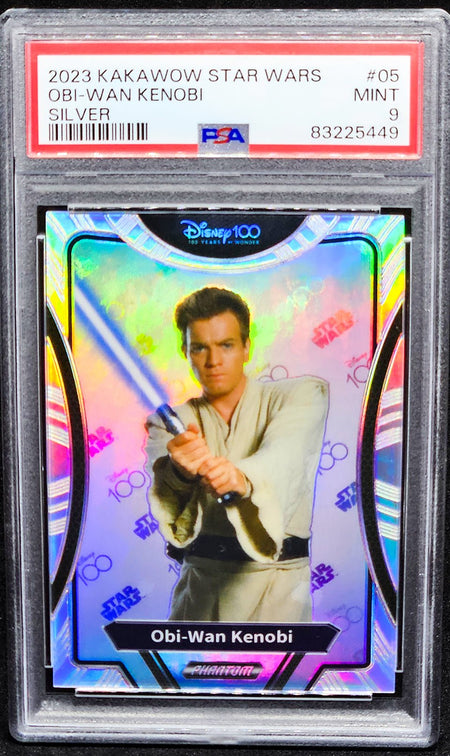 OBI-WAN KENOBI PSA 9 2023 Kakawow Phantom Disney100 Star Wars Silver #05 Star Wars Graded Cards Parallel - Hobby Gems