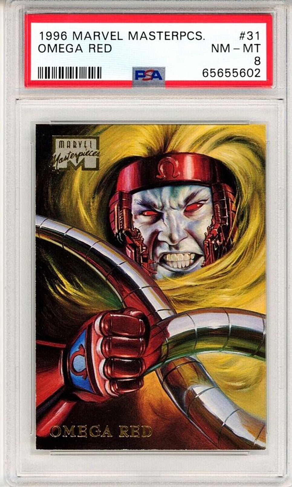 OMEGA RED PSA 8 1996 Marvel Masterpieces #31 Marvel Base Graded Cards - Hobby Gems