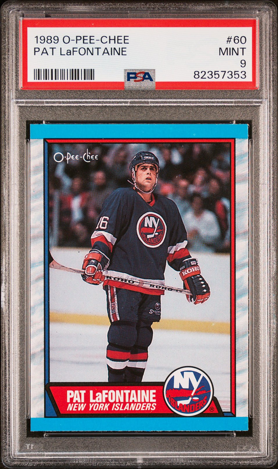 PAT LAFONTAINE PSA 9 1989-90 O-Pee Chee #60 Hockey Base Graded Cards - Hobby Gems