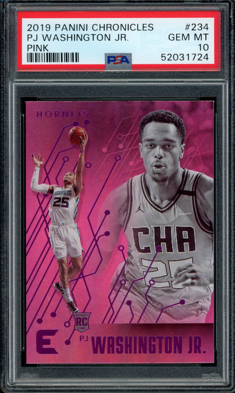 PJ WASHINGTON JR PSA 10 2019-20 Panini Chronicles RC Essentials Pink #234 Basketball Graded Cards Parallel RC - Hobby Gems