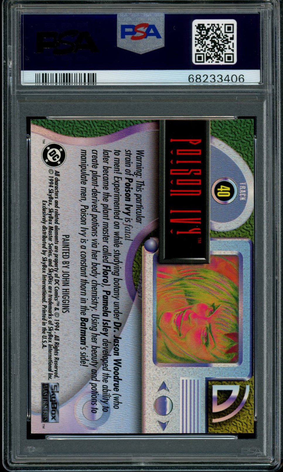 POISON IVY PSA 9 1994 Skybox DC Master Series #40 DC Comics Base Graded Cards - Hobby Gems