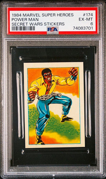 POWER MAN PSA 6 1984 Marvel Super Heroes Secret Wars Stickers #174 Marvel Graded Cards Sticker - Hobby Gems