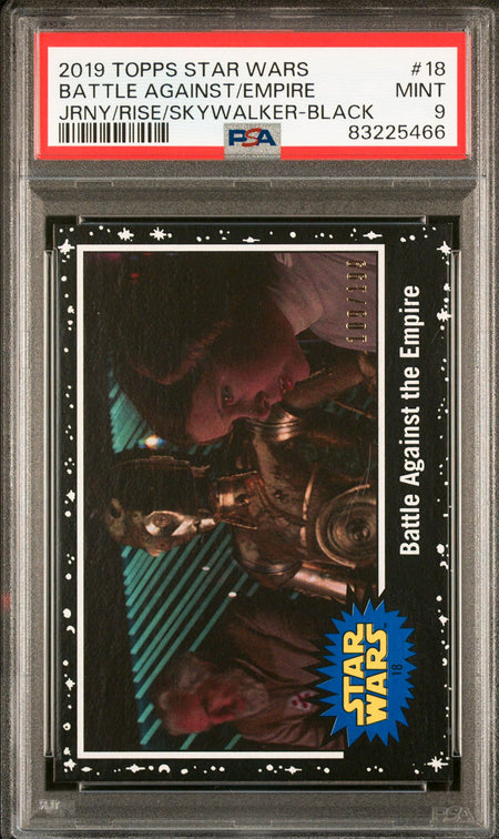 PRINCESS LEIA C-3PO PSA 9 2019 Topps Star Wars Black #18 189/199 Star Wars Graded Cards Parallel Serial Numbered - Hobby Gems