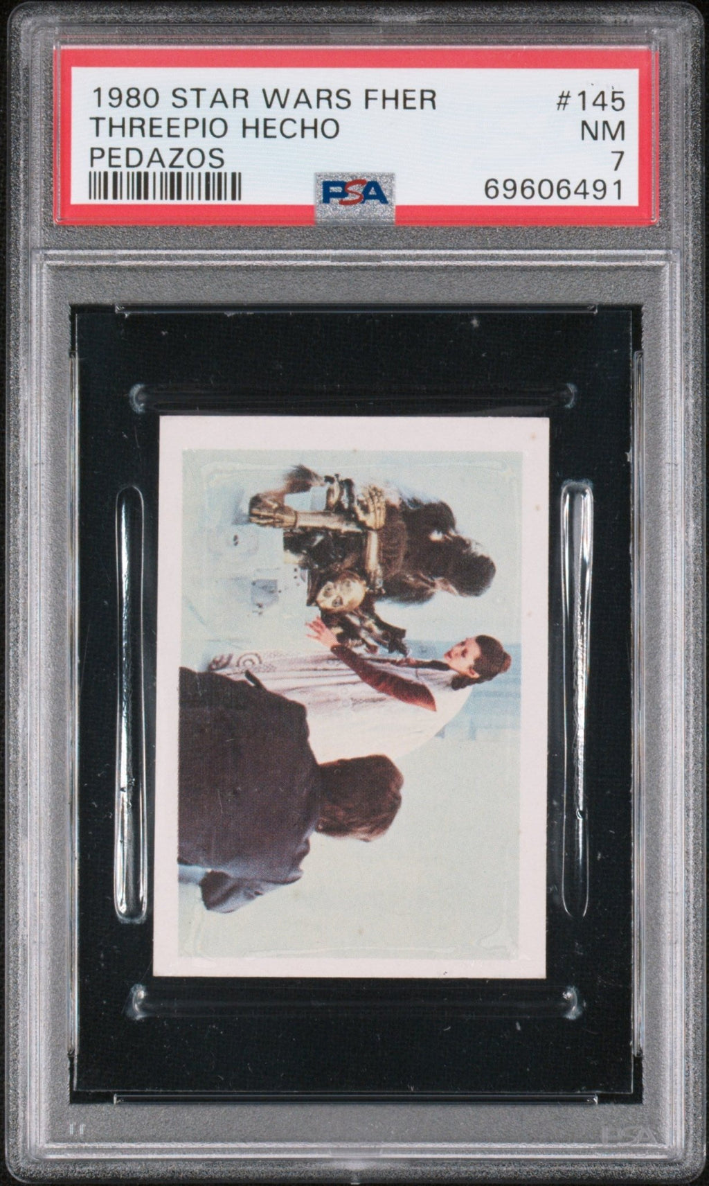 PRINCESS LEIA HAN SOLO PSA 7 1980 Star Wars Fher Threepio Hecho Pedazos #145 Star Wars Base Graded Cards - Hobby Gems