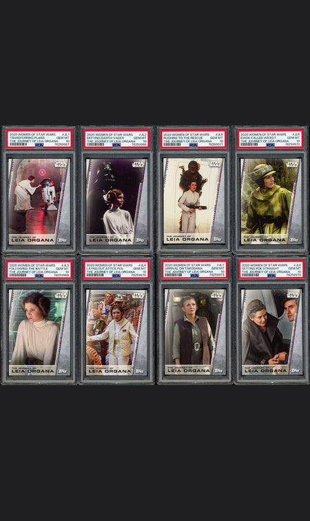 PRINCESS LEIA ORGANA PSA 10 2020 Topps Women of Star Wars #JL1 to #JL8 Complete Star Wars Base Graded Cards - Hobby Gems