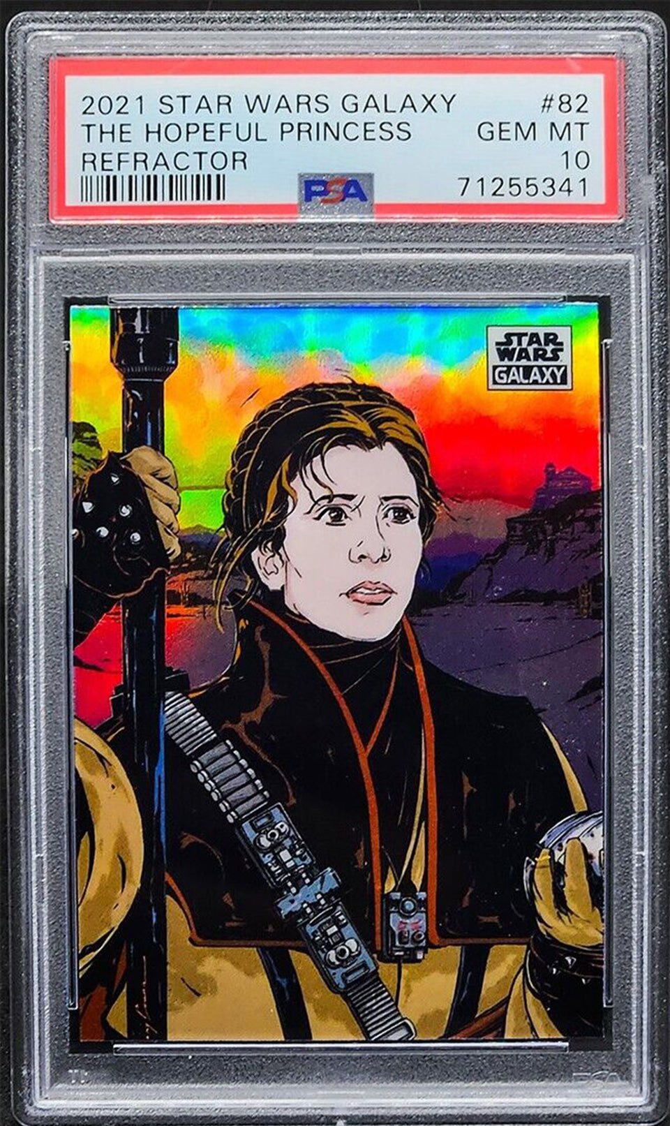 PRINCESS LEIA ORGANA PSA 10 2021 Topps Chrome Star Wars Galaxy Refractor #82 Star Wars Graded Cards Parallel - Hobby Gems