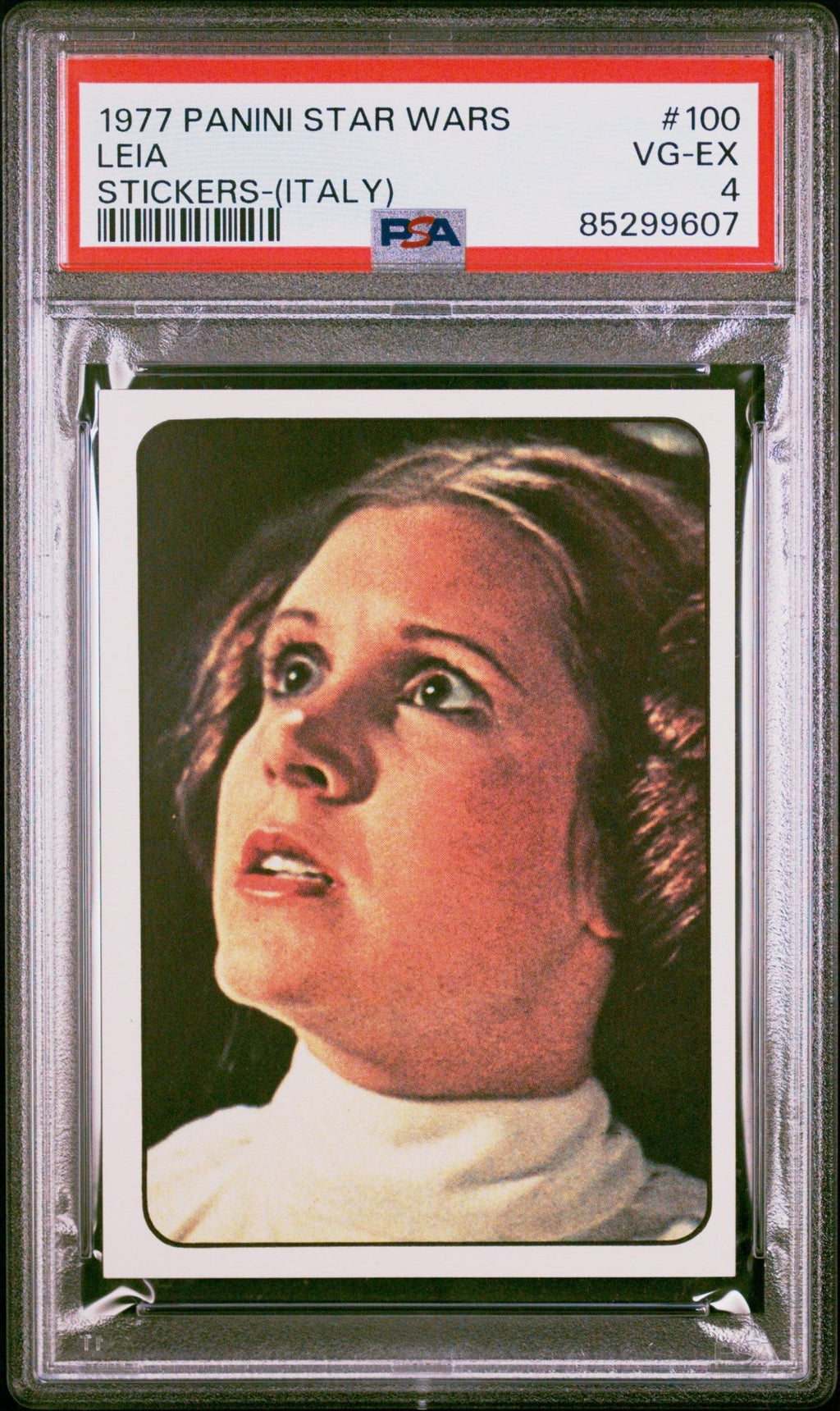 PRINCESS LEIA ORGANA PSA 4 1977 Panini Italy Star Wars Album Sticker #100 Star Wars Graded Cards Sticker - Hobby Gems