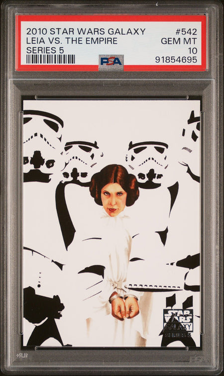 PRINCESS LEIA PSA 10 2010 Star Wars Galaxy Series 5 Leia vs. the Empire #57 Star Wars Base Graded Cards - Hobby Gems