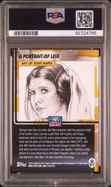 PRINCESS LEIA PSA 10 2012 Topps Star Wars Galaxy Series 7 #817 Star Wars Base Graded Cards - Hobby Gems