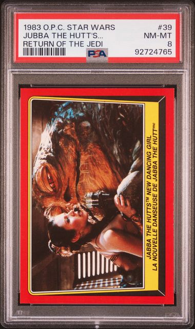 PRINCESS LEIA SLAVE PSA 8 1983 O - Pee - Chee OPC Star Wars Return of the Jedi #39 Star Wars Base Graded Cards - Hobby Gems