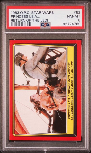 PRINCESS LEIA SLAVE PSA 8 1983 O - Pee - Chee OPC Star Wars Return of the Jedi #52 Star Wars Base Graded Cards - Hobby Gems