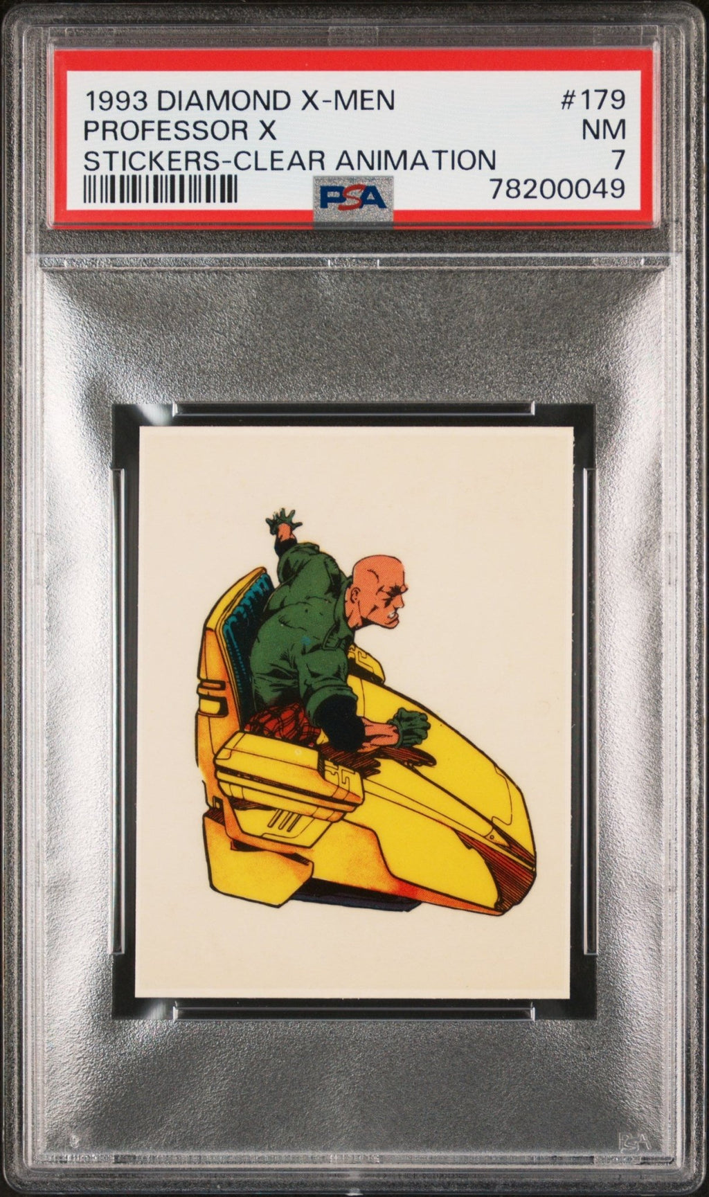 PROFESSOR X PSA 7 1993 Diamond Marvel X-Men Clear Animation Sticker #179 Marvel Graded Cards Sticker - Hobby Gems