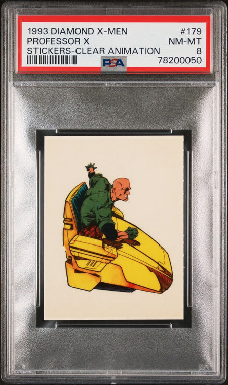 PROFESSOR X PSA 8 1993 Diamond Marvel X-Men Clear Animation Sticker #179 Marvel Graded Cards Sticker - Hobby Gems