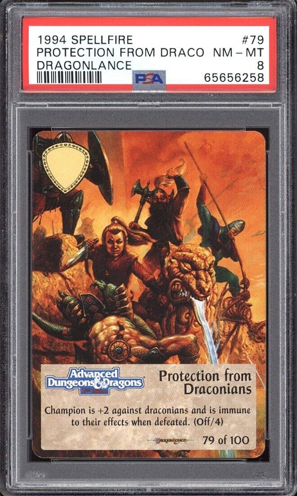 PROTECTION FROM DRACONIANS PSA 8 1994 Spellfire Dragonlance #79 Dungeons & Dragons Base Graded Cards - Hobby Gems