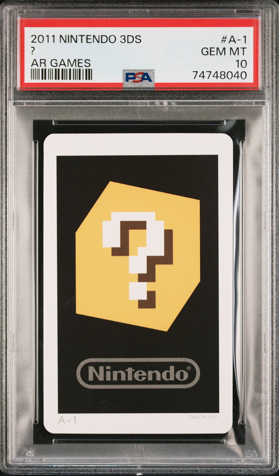 ? Question Block PSA 10 2011 Nintendo 3DS AR Card A-1 Nintendo Base Graded Cards - Hobby Gems