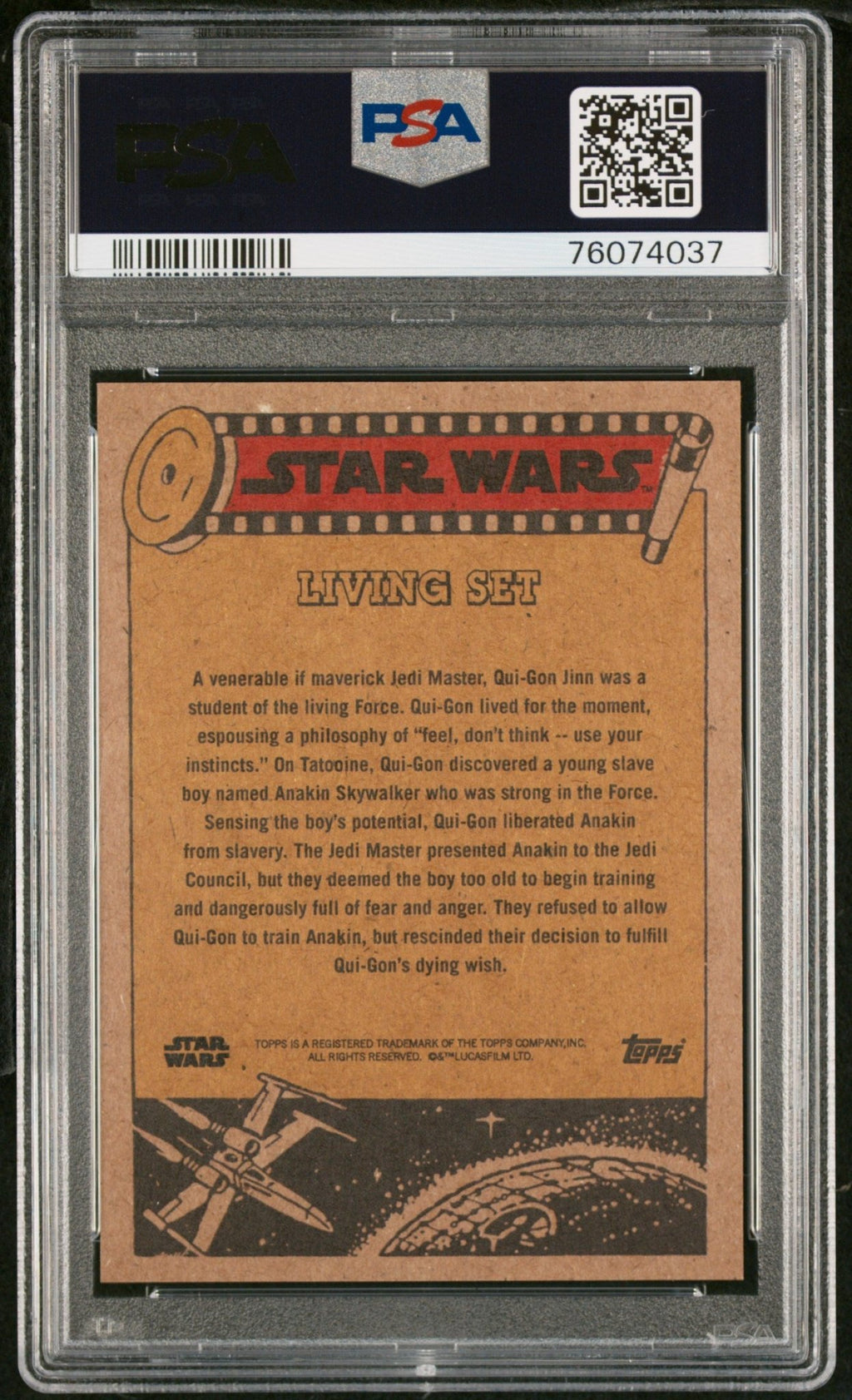 QUI-GON JINN PSA 9 2021 Topps Star Wars Living #248 C2 Star Wars Base Graded Cards Short Print - Hobby Gems