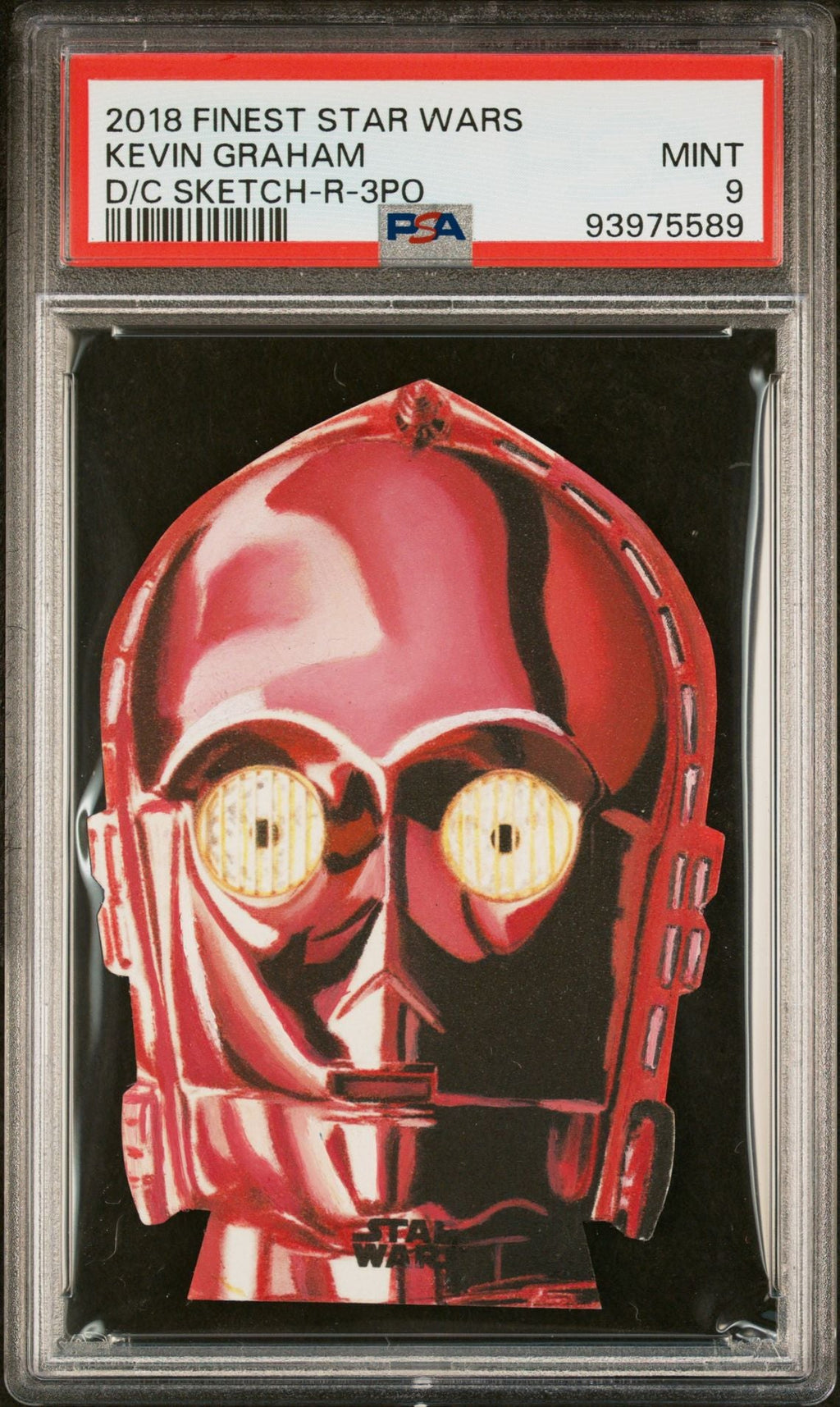 R - 3PO PSA 9 2018 Topps Star Wars Finest Die - Cut Sketch Artist Kevin Graham 1/1 Star Wars Graded Cards Sketch - Hobby Gems