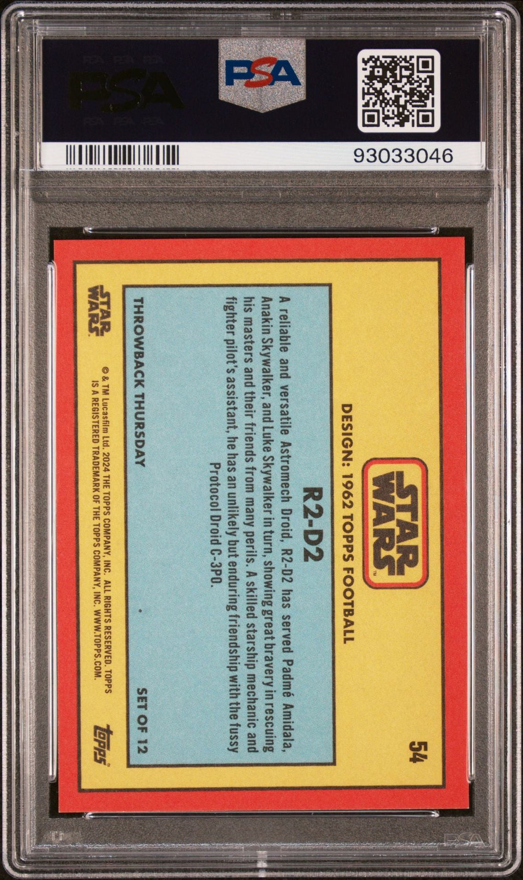 R2 - D2 PSA 10 2024 Topps Star Wars Throwback Thursday TBT #54 Bronze 07/10 Star Wars Graded Cards Parallel Serial Numbered - Hobby Gems