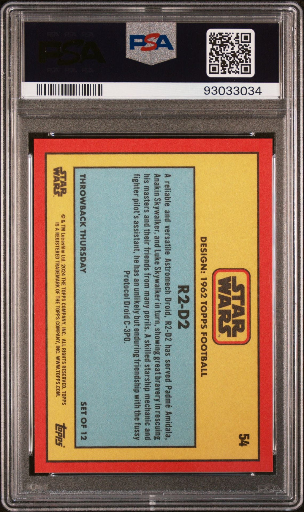 R2 - D2 PSA 10 2024 Topps Star Wars Throwback Thursday TBT #54 C2 Star Wars Base Graded Cards - Hobby Gems