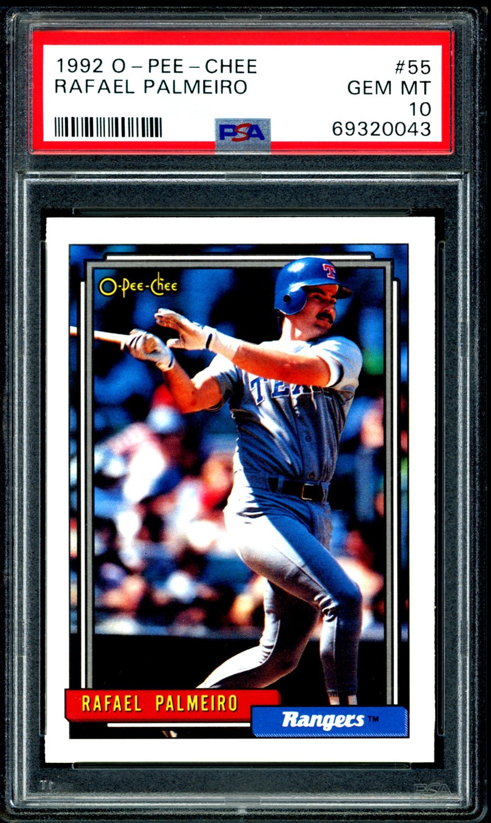 RAFAEL PALMEIRO PSA 10 1992 O-Pee-Chee #55 Baseball Base Graded Cards - Hobby Gems