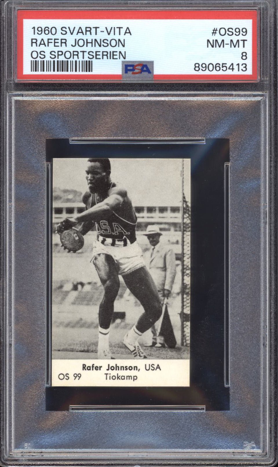 RAFER JOHNSON PSA 8 1960 Svart - Vita OS Sportserien Olympic & Actor #OS99 Misc - Sports Base Graded Cards - Hobby Gems