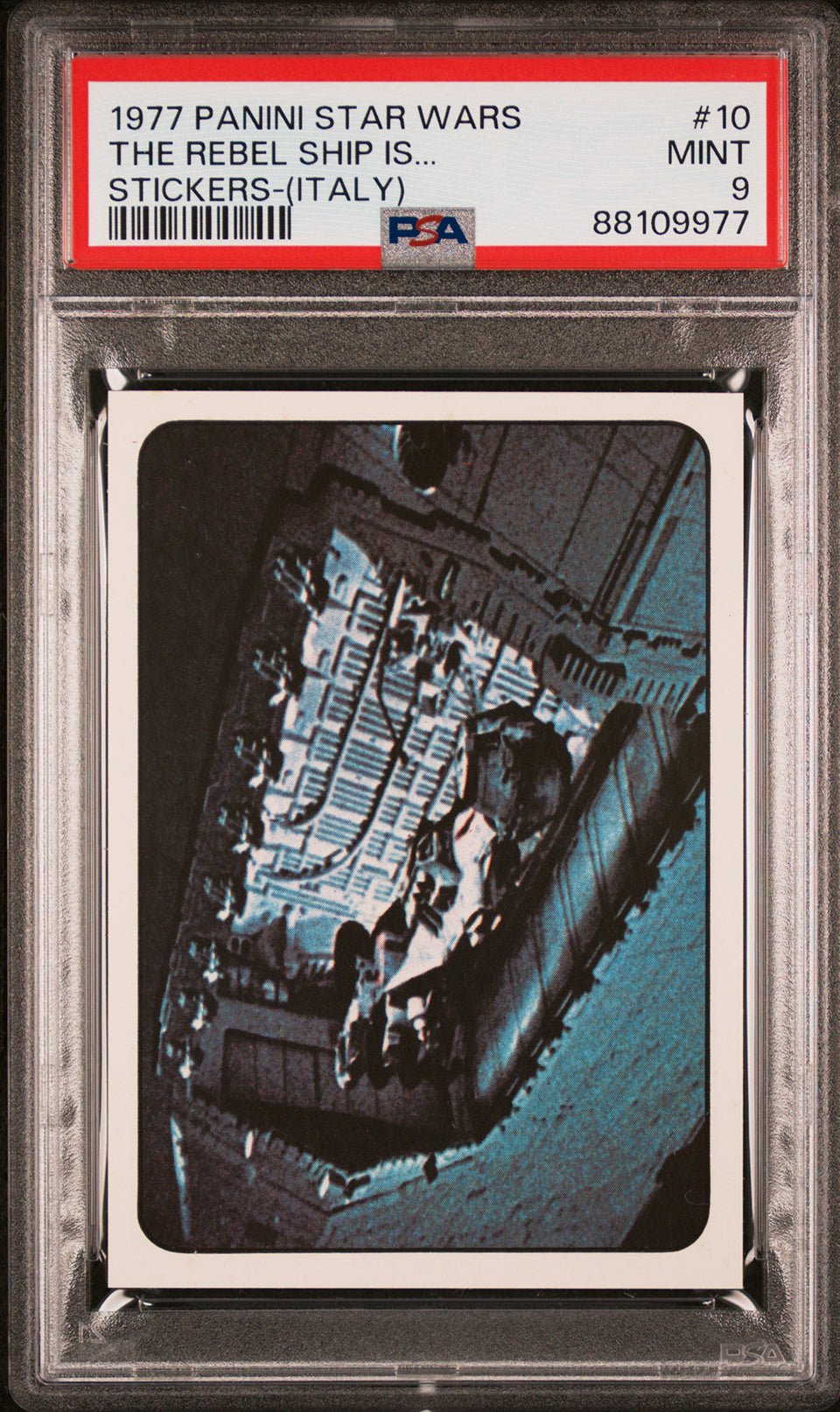 REBEL SHIP PSA 9 1977 Star Wars Italy Panini Stickers #10 Star Wars Graded Cards Sticker - Hobby Gems