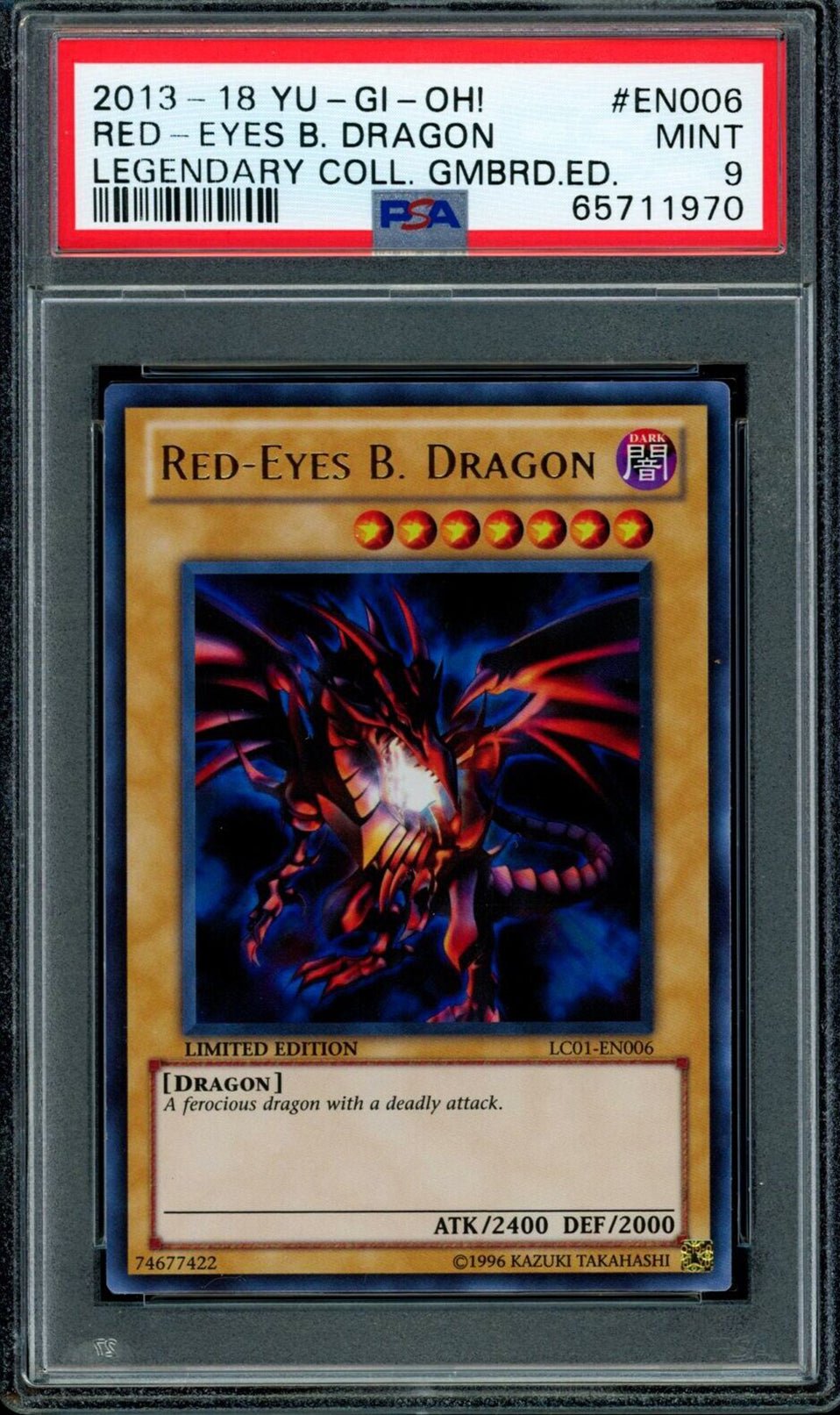 RED-EYES B DRAGON LC01-EN006 Ultra Rare PSA 9 2013-18 Legendary Collection Gameboard Edition C1 Yu-Gi-Oh Base Graded Cards - Hobby Gems