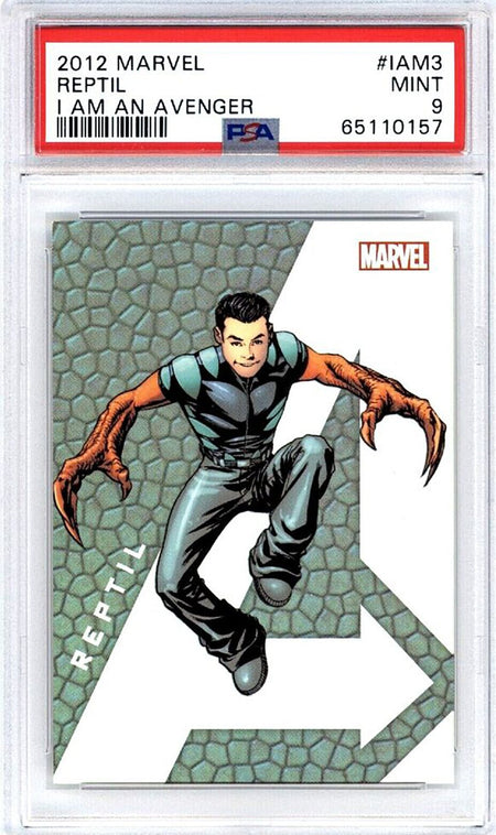 REPTIL PSA 9 2012 Marvel Greatest Heroes I am an Avenger Foil #IAM3 Marvel Graded Cards Insert - Hobby Gems