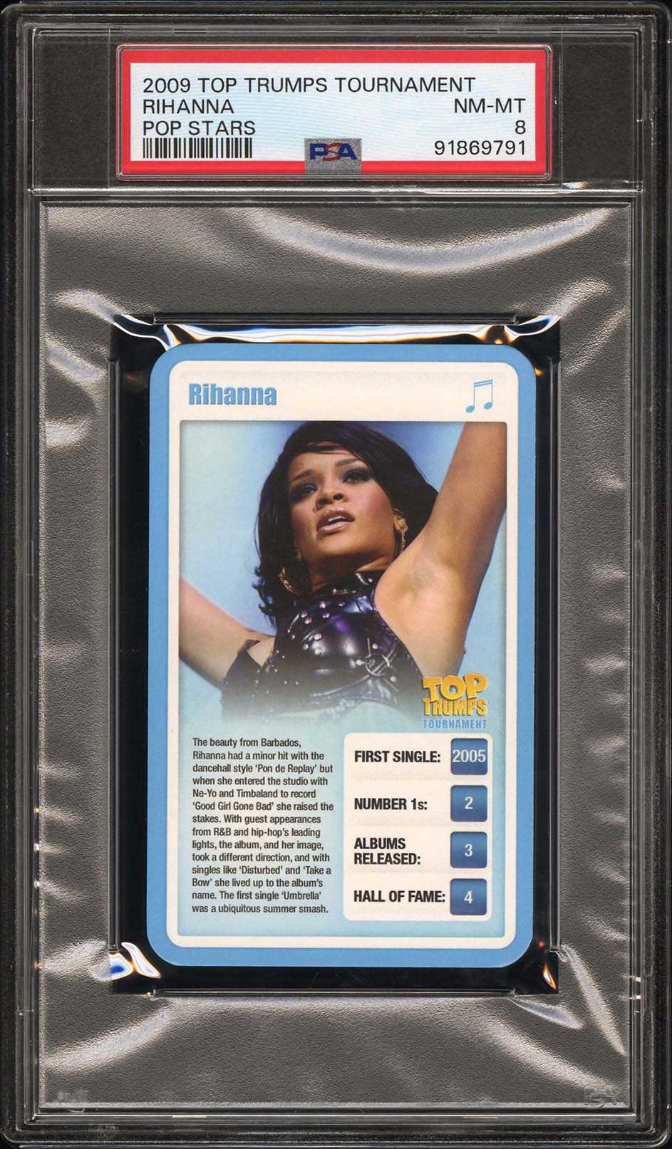 RIHANNA PSA 8 2009 Top Trumps Tournament Pop Stars Pop Culture Base Graded Cards - Hobby Gems