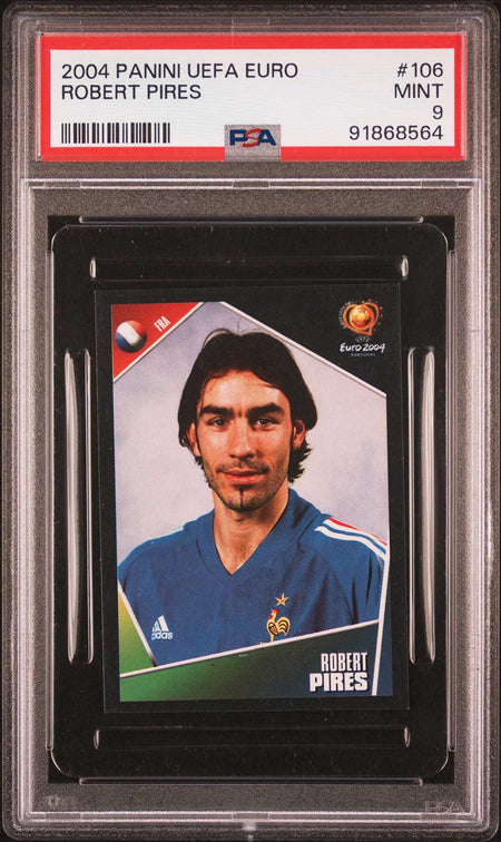 ROBERT PIRES PSA 9 2004 Panini UEFA Euro Sticker #106 Soccer Graded Cards Sticker - Hobby Gems