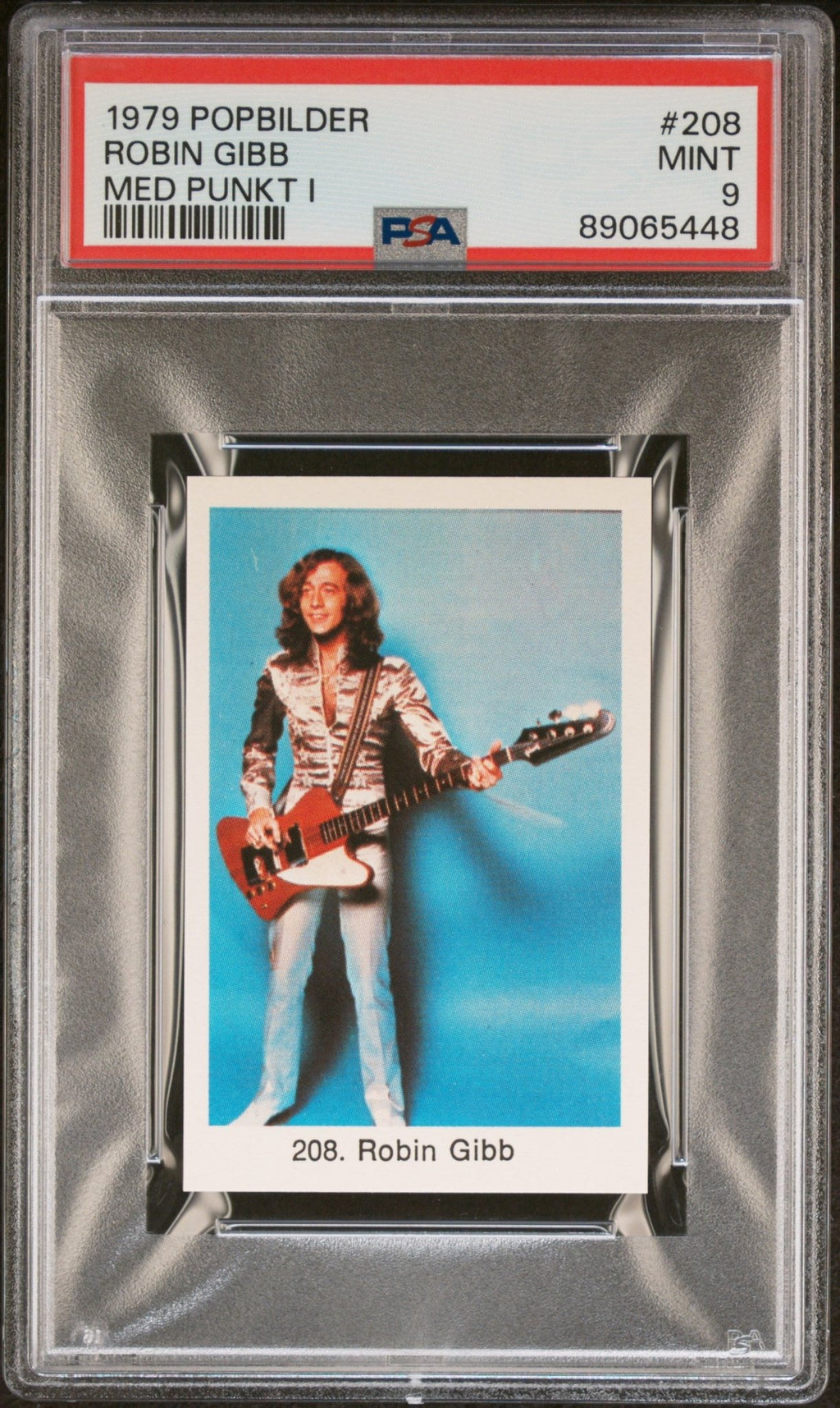 ROBIN GIBB PSA 9 1979 Popbilder Med Punkt IV Pop Culture Singer Bee - Gees #208 Pop Culture Base Graded Cards - Hobby Gems