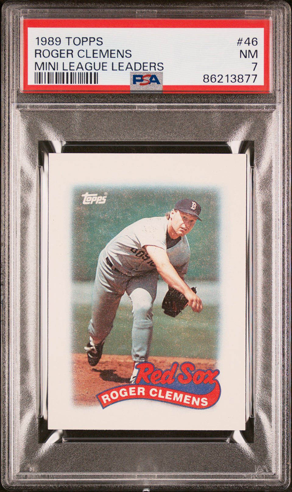 ROGER CLEMENS PSA 7 1989 Topps Mini League Leaders #46 Baseball Base Graded Cards - Hobby Gems