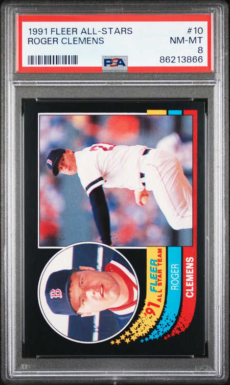 ROGER CLEMENS PSA 8 1991 Fleer All Star Team #10 Baseball Graded Cards Insert - Hobby Gems