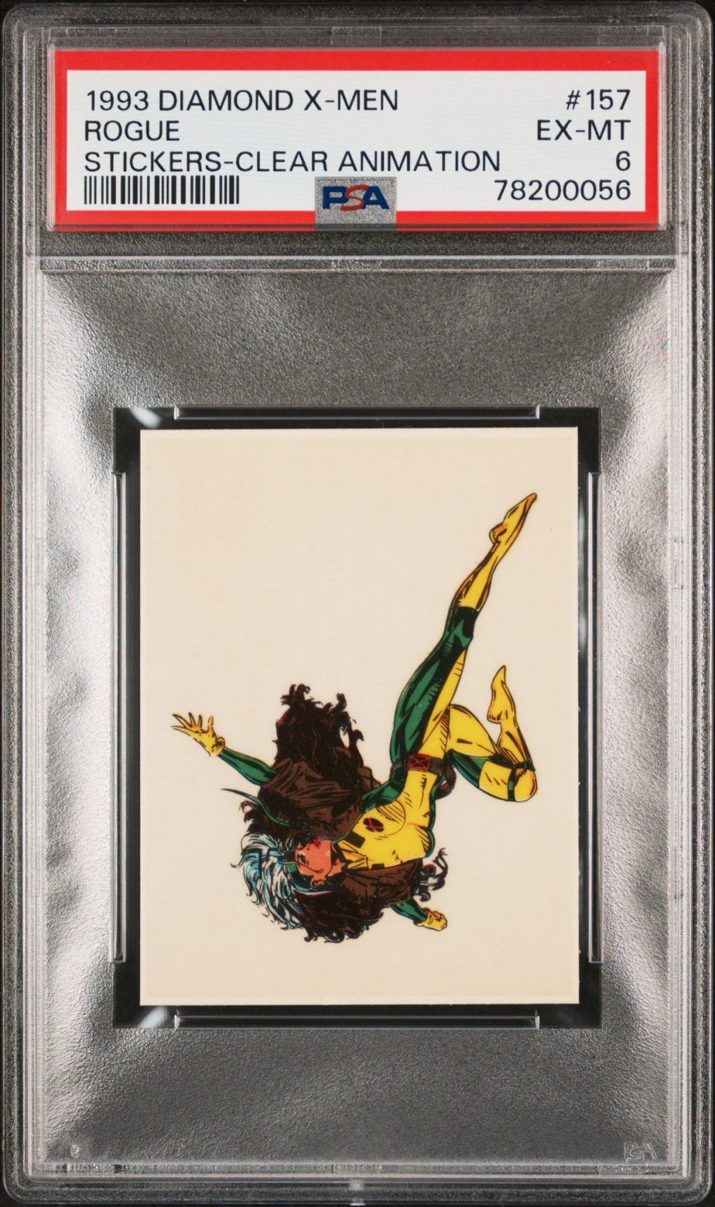 ROGUE PSA 6 1993 Diamond Marvel X-Men Clear Animation Sticker #157 C1 Marvel Graded Cards Sticker - Hobby Gems