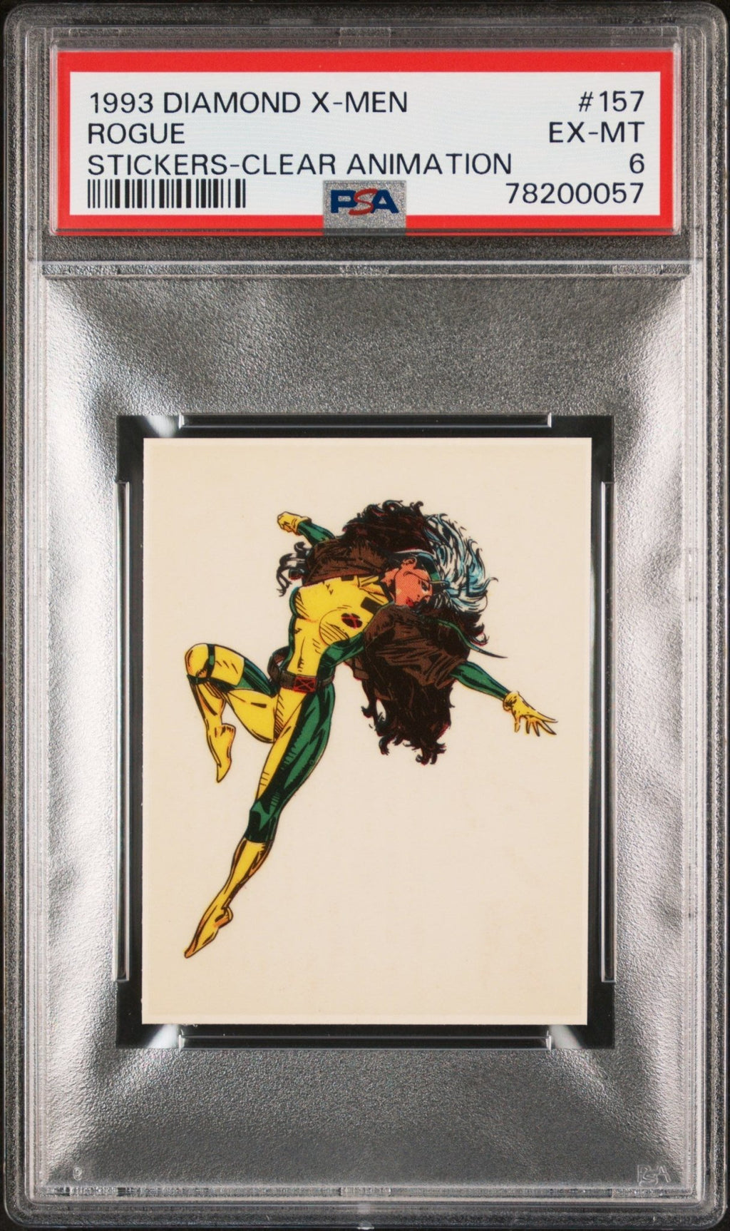 ROGUE PSA 6 1993 Diamond Marvel X-Men Clear Animation Sticker #157 C2 Marvel Graded Cards Sticker - Hobby Gems